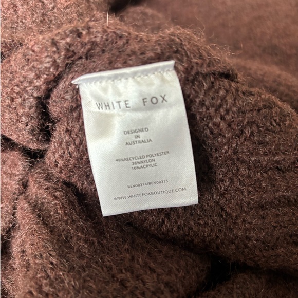 White Fox Boutique Softer Love Knit Sweater Chocolate S/M - Picture 11 of 11